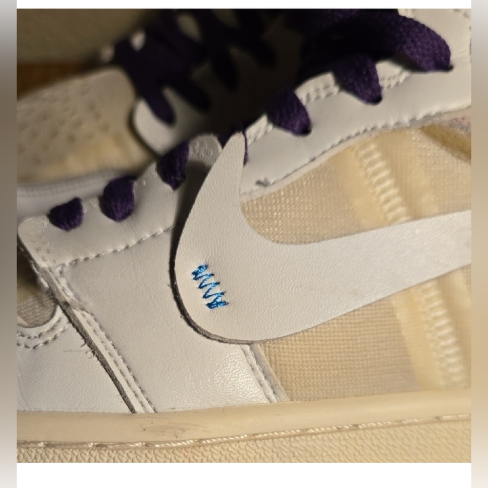 Off-White x Nike White and Purple High-Top Sneakers size 7 ππ₯ - Picture 5 of 13